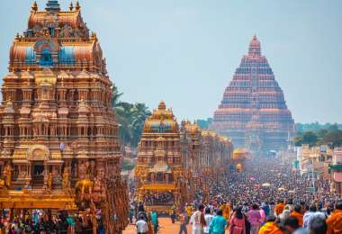 Devotees attending Rath Yatra during Spiritual India Tour to Jagannath Puri, Konark Temple, and Chilika Lake with Excellent Trip